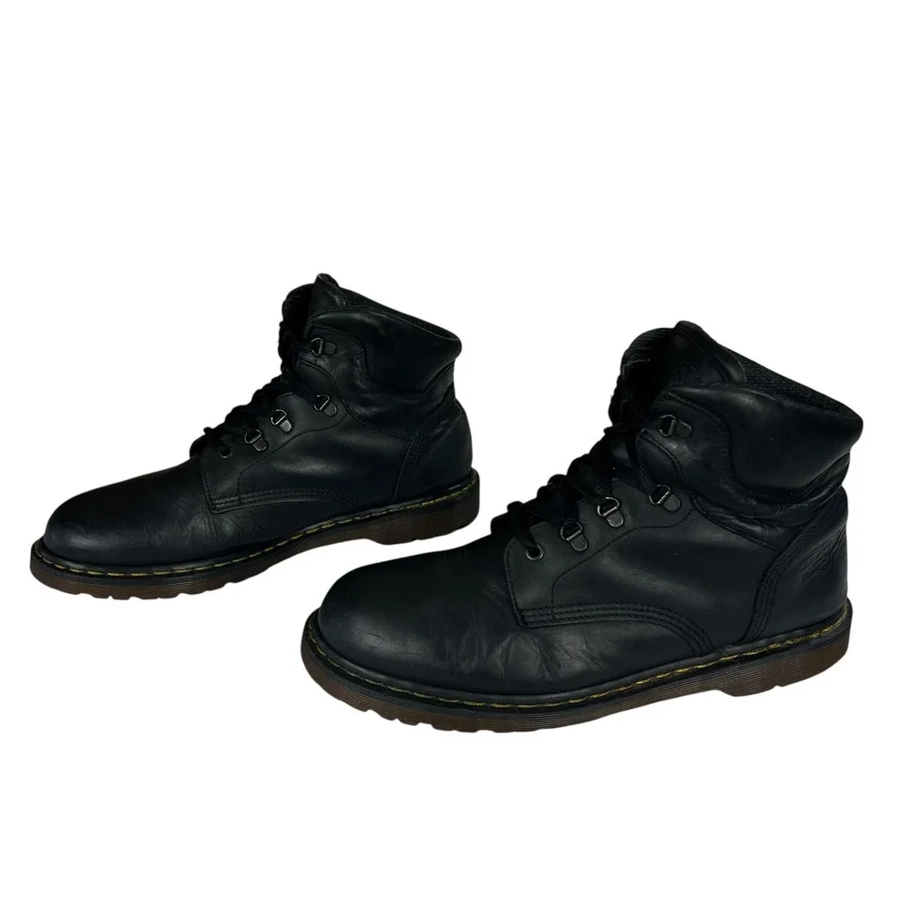 Vintage Dr Martens Black Leather Boots Mens 12 Combat Moto‎ Biker Workwear Boho